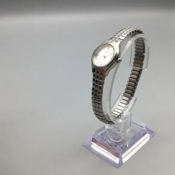 Vintage Pulsar Watch Women 21mm Silver Tone 1N01-X127 Stretch Band New Battery - Picture 4 of 14